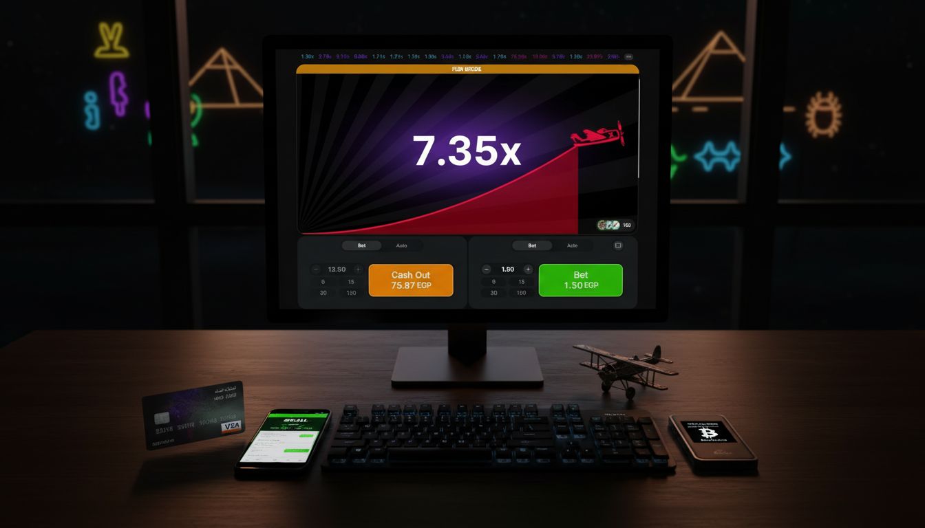 بطاقات ائتمان ومحافظ إلكترونية مع طائرة رمزية تشير لطرق الإيداع في Aviator